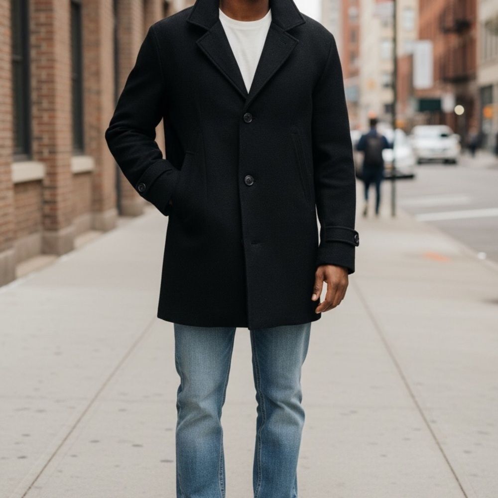 Peter Millar Wool Cashmere Topcoat Black Size L NWT Luxury Coat - Picture 4 of 16